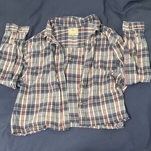 PacSun Outer Banks Blue and White Checkered Shirt